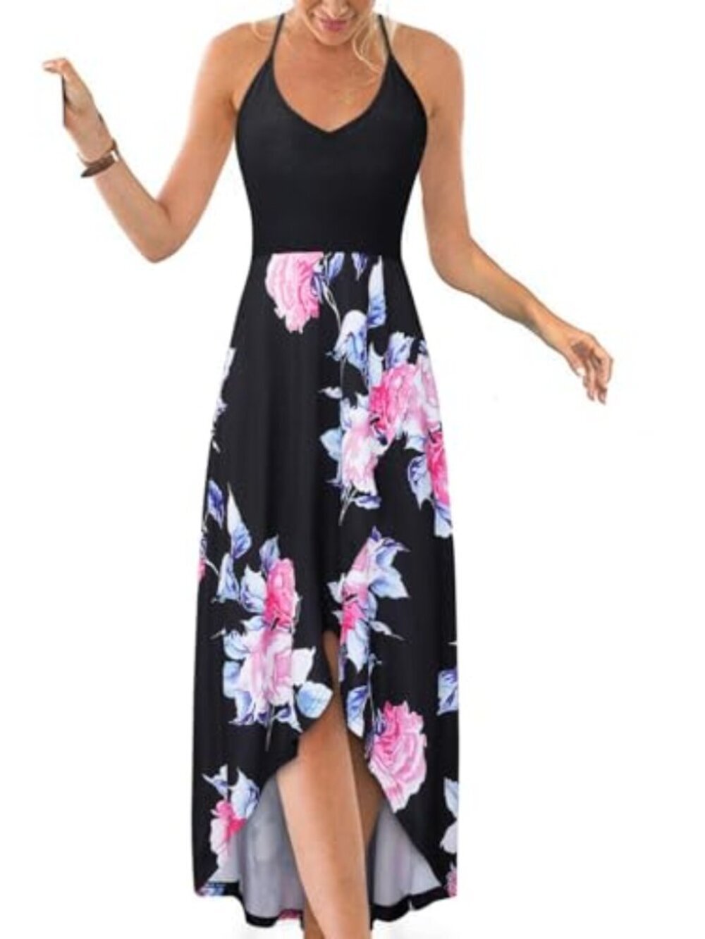 ๐ Summer Dress Women Trendy V Neck Sleeveless Casual Sundresses Beach Vacation - Picture 1 of 5